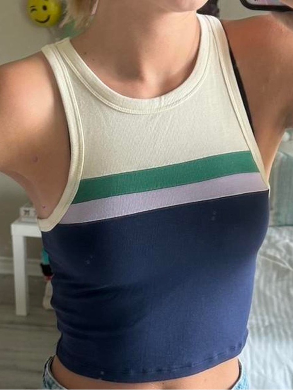 Aritzia Sun-deh Colorblocked Ribbed Tank Top